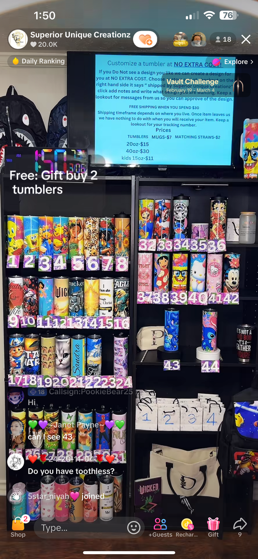 TikTok Live Tumbler Pick