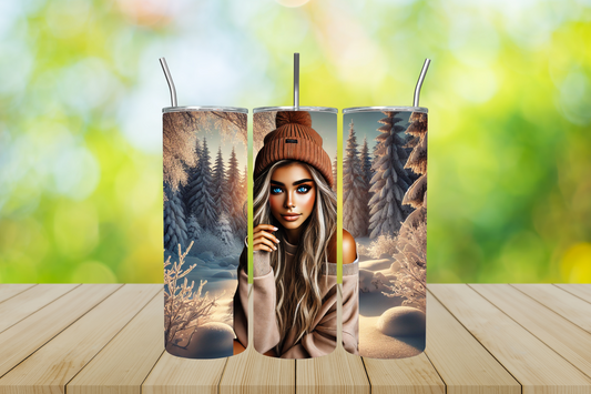 20oz snow girl tumbler